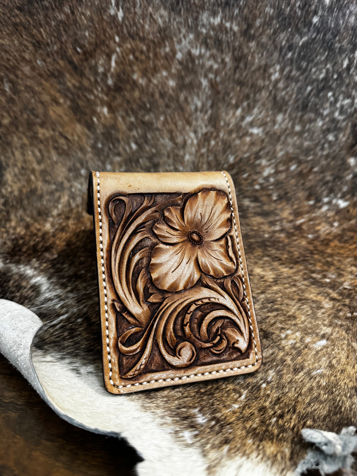 Custom tooled Money Clip Wallet (down payment)
