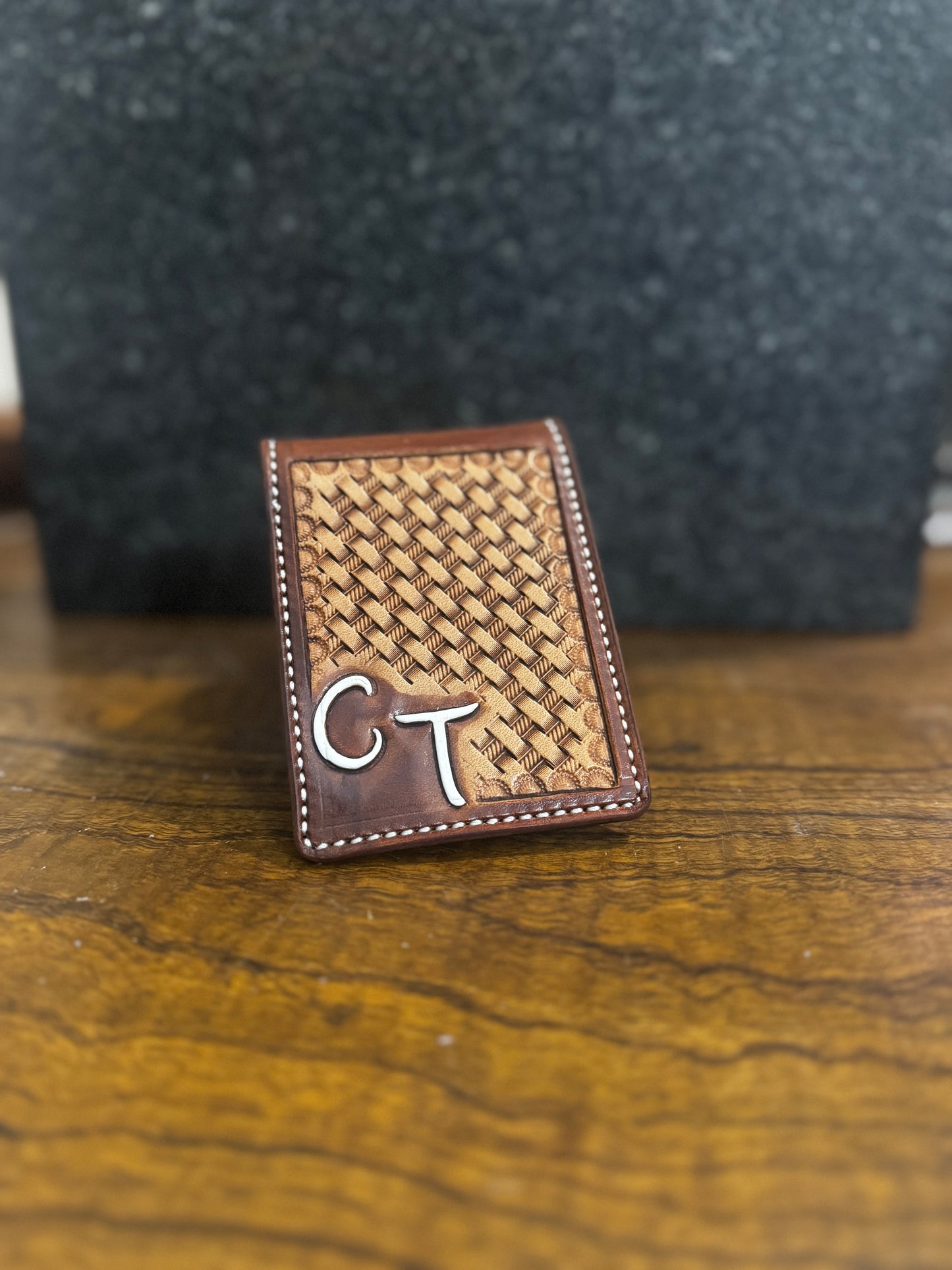 Custom tooled Money Clip Wallet (down payment)