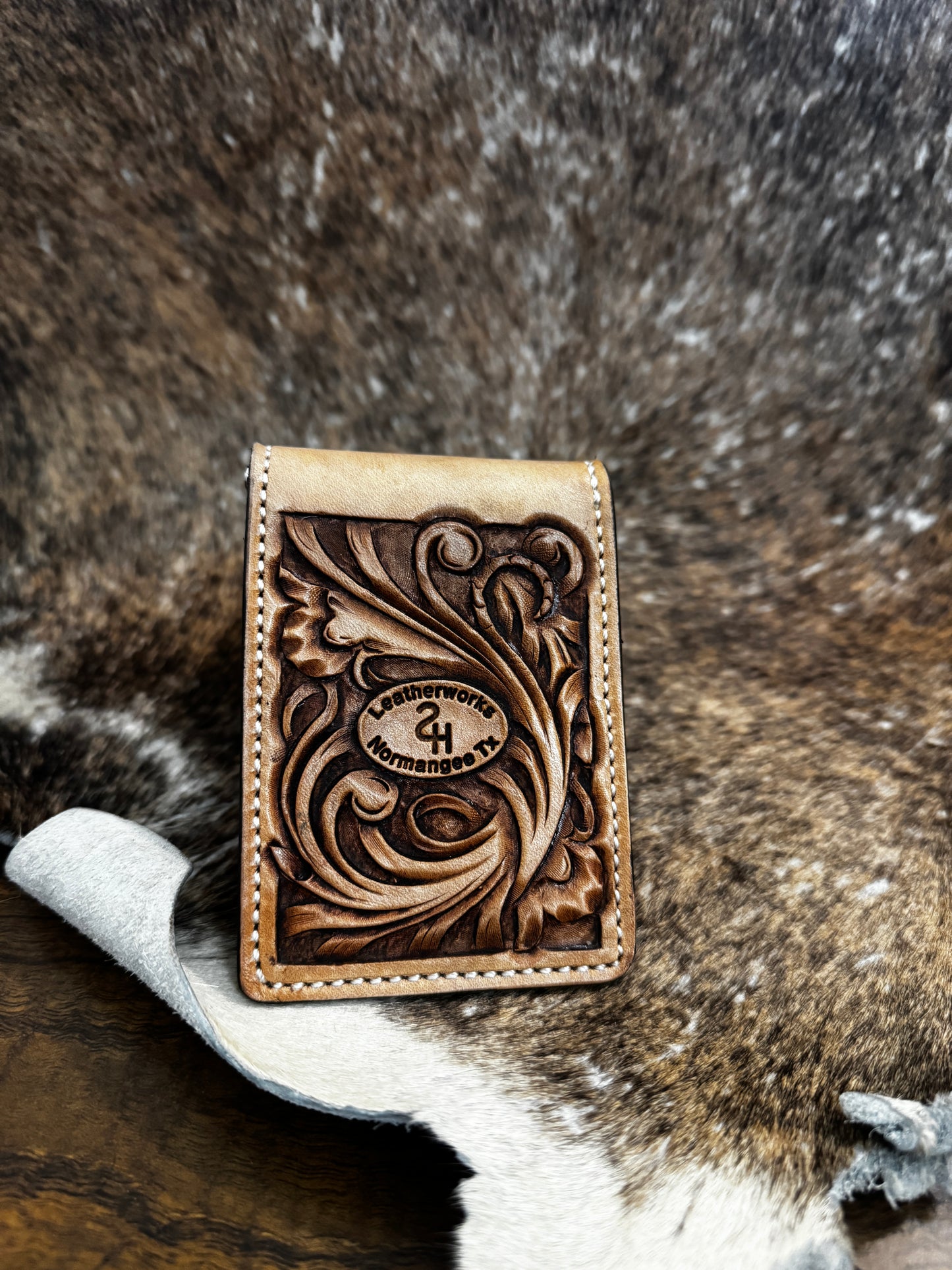Custom tooled Money Clip Wallet (down payment)