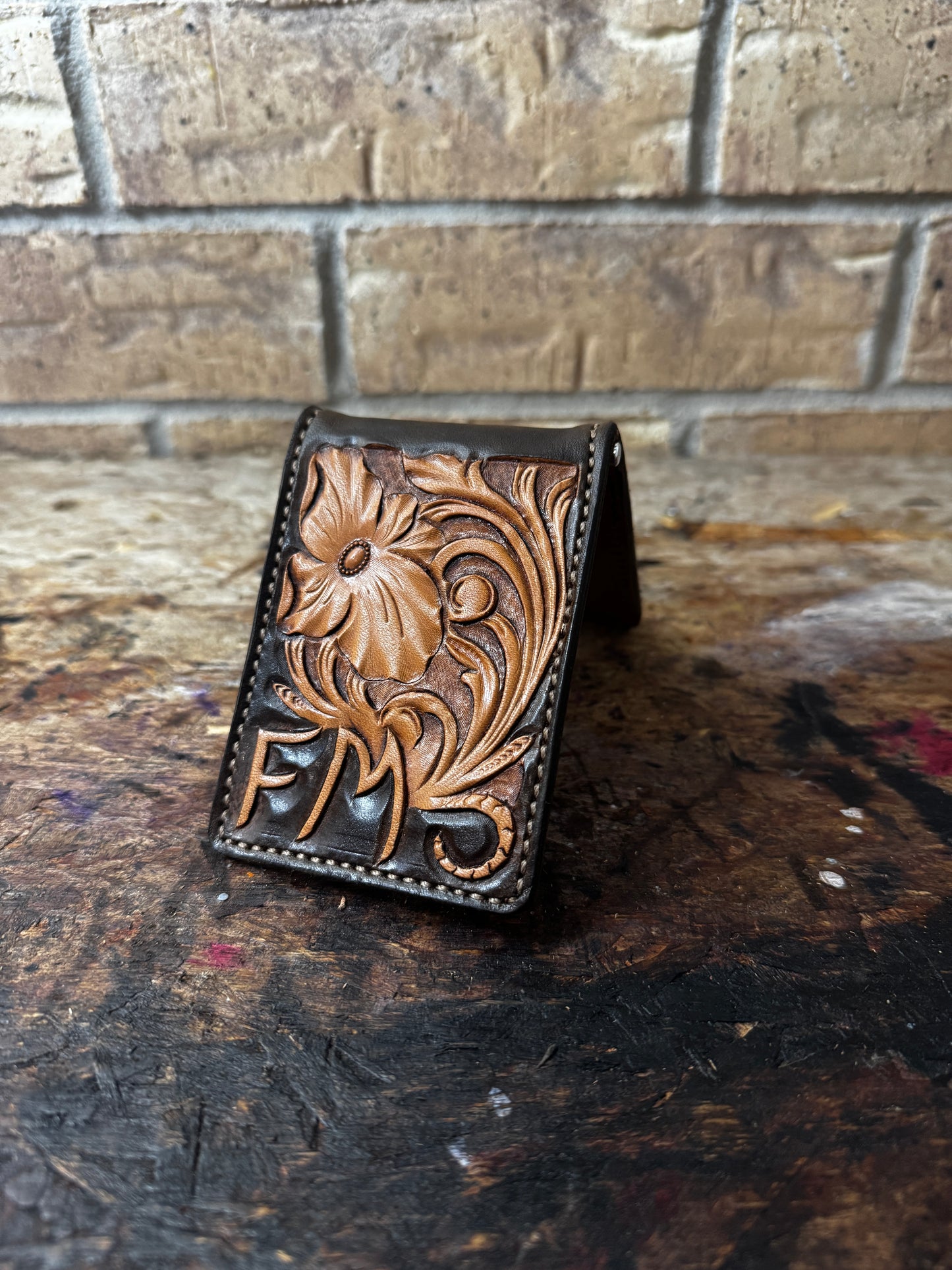 Custom tooled Money Clip Wallet (down payment)